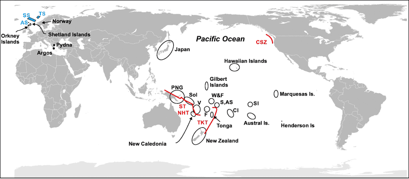 Mass graves analyzed in the new study, some of which may be linked to tsunamis.